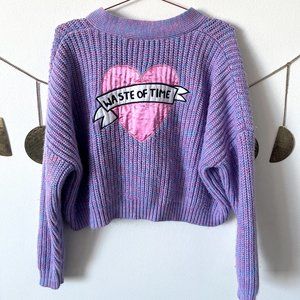 Lazy Oaf 'Waste of Time' Oversized Knit Cardigan ✧ One Size ✧